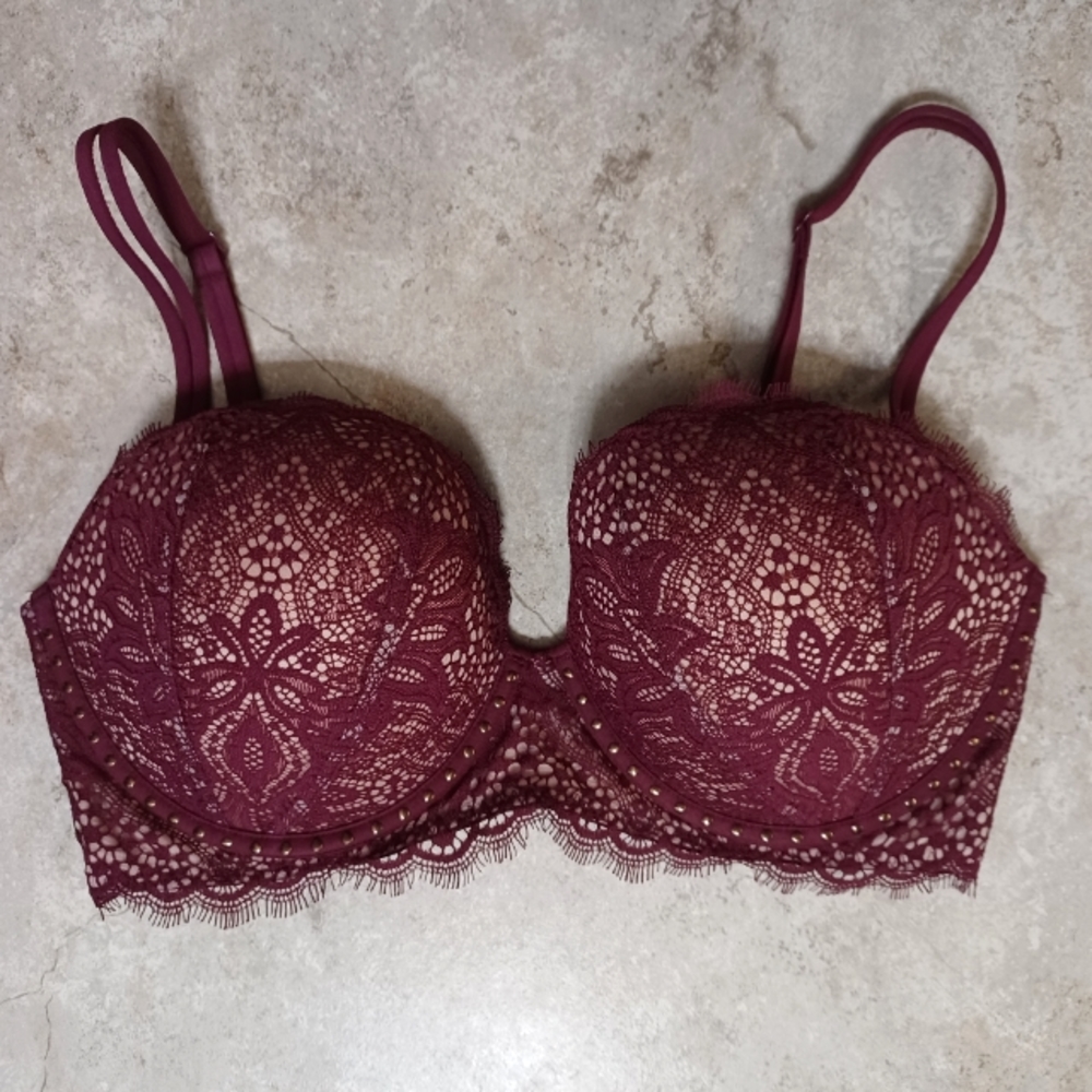 NWOT VS Very Sexy Burgundy Lace Multi-Way Push Up Bra